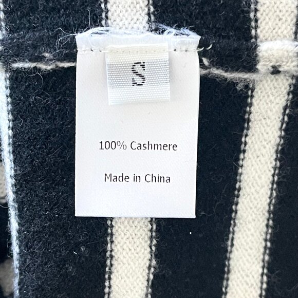 La Ligne AAA Lean Lines Cashmere Sweater in Black and Cream Stripes Size S - Picture 13 of 13